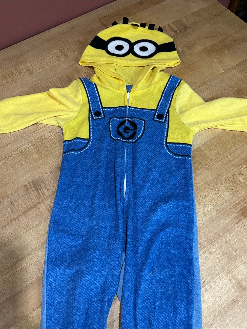 Toddler Minion-Inspired Fleece Pajama Set with Hood